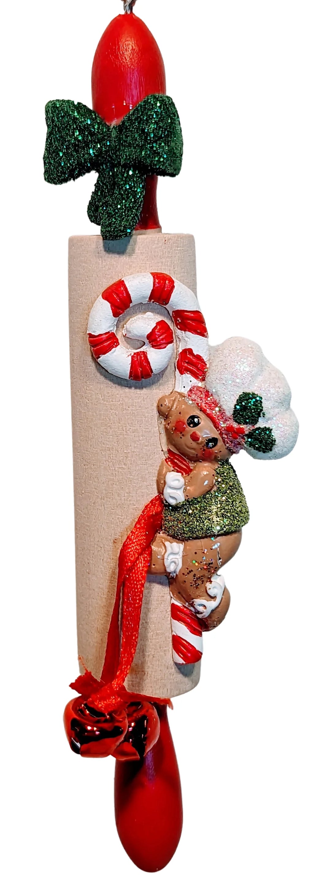 Gingerbread Boy on a Rolling Pin Ornament