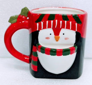 Penguin Holiday Mug with Cookie Holder