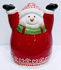 Ceramic Upside Down Red Snowman  Mug