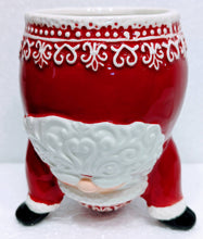 Load image into Gallery viewer, Ceramic Upside Down Red Santa Mug
