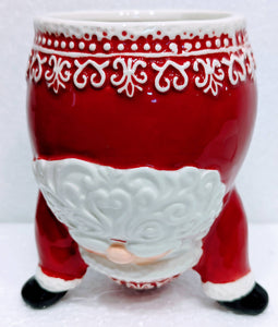 Ceramic Upside Down Red Santa Mug