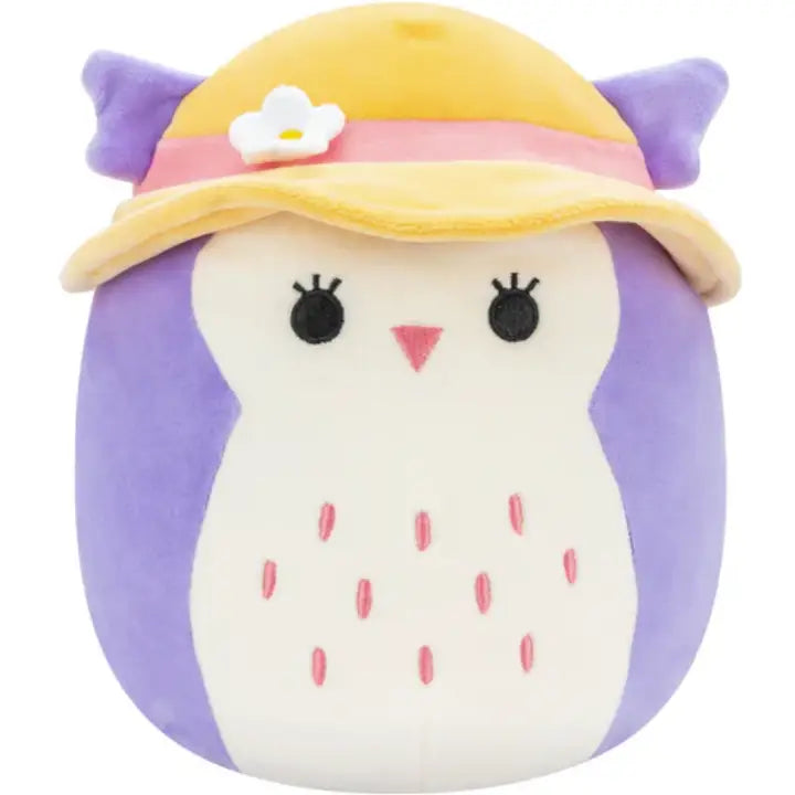 Plush purple Owl With Yellow Hat