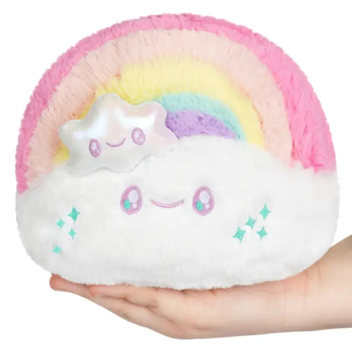 Plush Pastel Pink/Yellow/Blue/Purple Rainbow Pillow