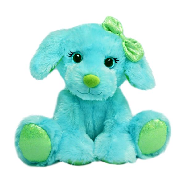 Plush Blue Piper The Puppy with a Blue  Bow