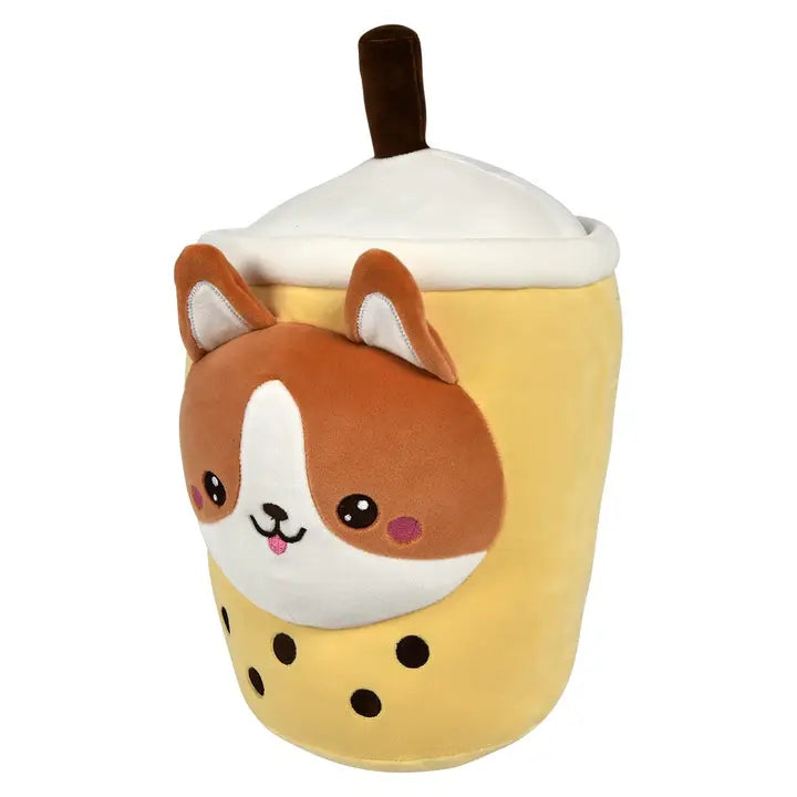 Plush Bubble Tea Brown Puppy