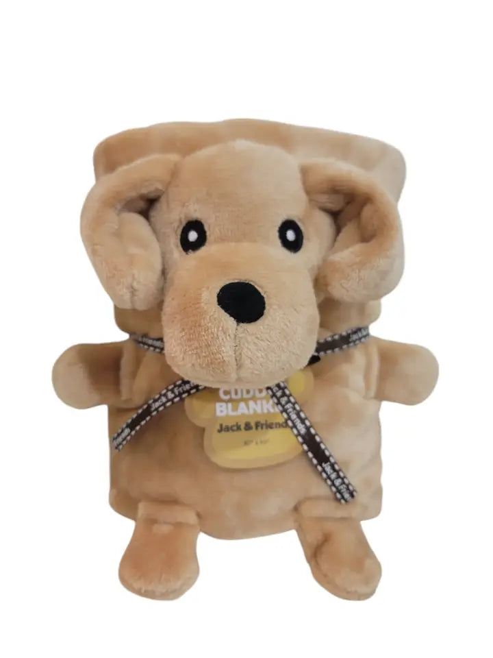 Plush Cuddly Golden Retriever Puppy Blanket