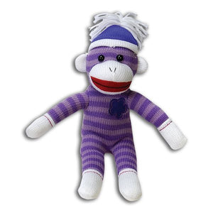 Plush purple sock monkey 11"