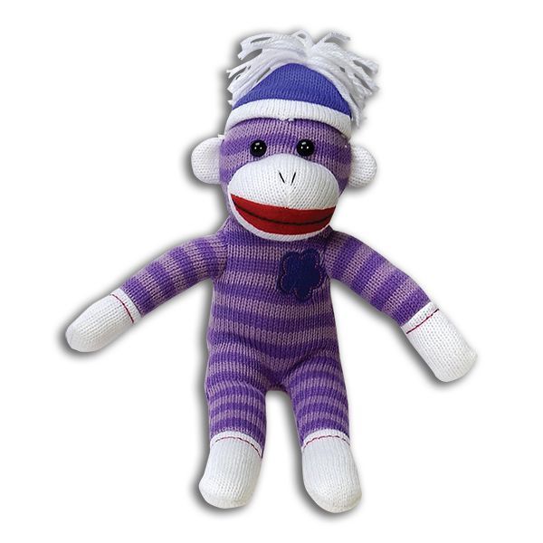 Plush purple sock monkey 11