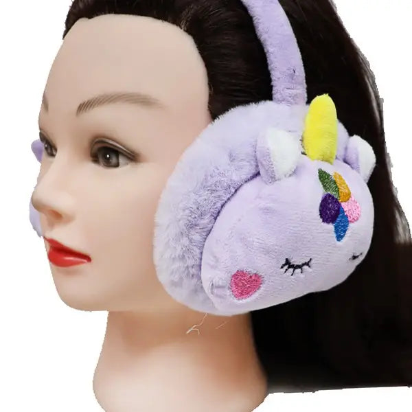 Kids Purple Sleepy Eye Unicorn Ear Muffs