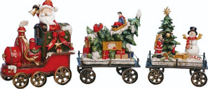 Three Piece Train Set with Santa, Christmas Tree & Christmas Presents