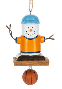 Smore Basketball Player Ornament with Blue Hat & Orange Jersey