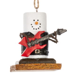 Smores Rock & Roll Ornament Holding a Guitar