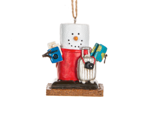 Smore Traveler Ornament with Suitcase, Passport & Camera