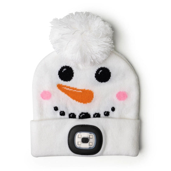 Kids Rechargeable Night Scope Hat- White Snowman Hat