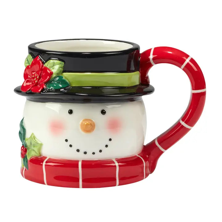 Ceramic Holiday Magic Christmas Snowman 3D Mug