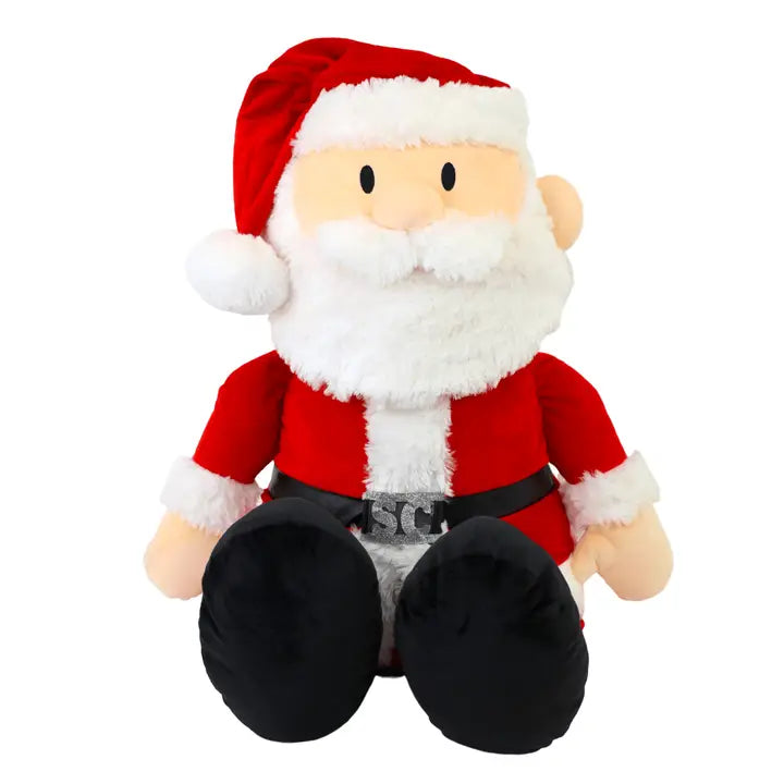 Plush Super Soft Santa Claus Wearing Red Santa Suit with Silver SC on  Belt