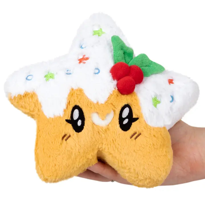 Plush Christmas Star Cookie with Stars & Holly