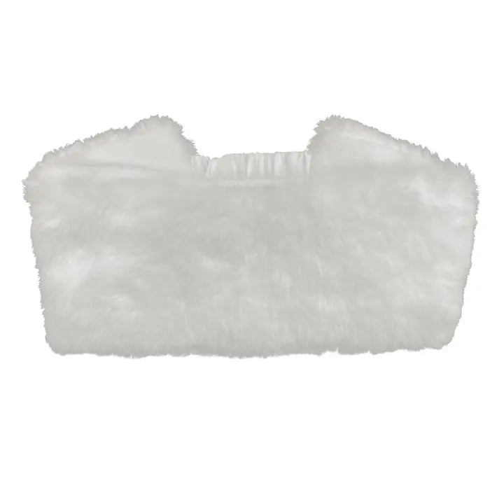 Ladies Faux Fur White Headband