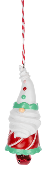 Gnome with White Waffle Cone Hat Ornament