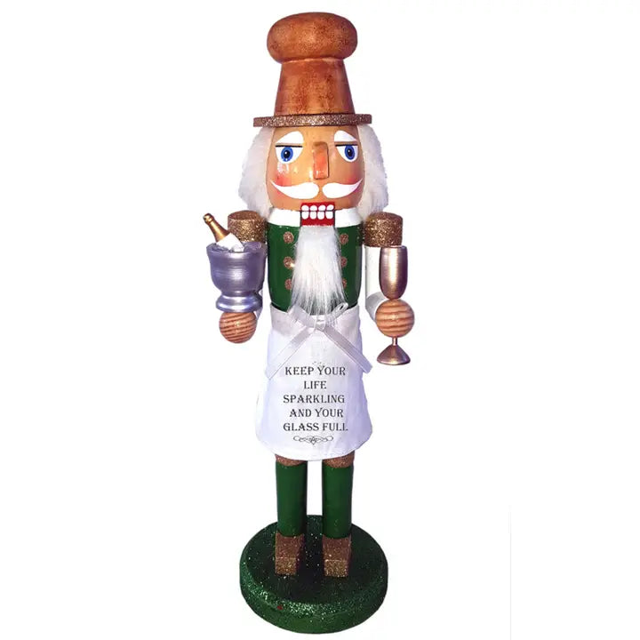 Wooden Sparkling Champagne Nutcracker- Keep Your Life Sparkling & Your Glass Full