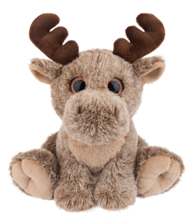 Plush Brown Winter Moose With Sparkling Eyes