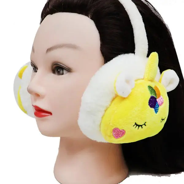 Kids Yellow Sleepy Eye Unicorn Ear Muffs