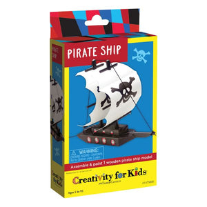 Assemble and Paint Wooden Pirate Ship Model 6.5"