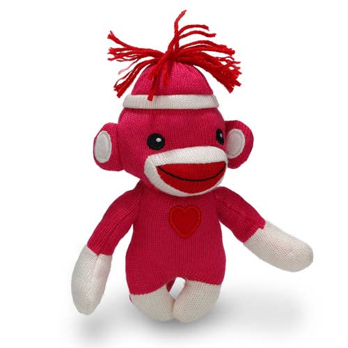 Plush Small Pink Sock Monkey