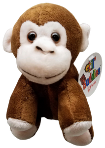 Brown plush monkey 6"