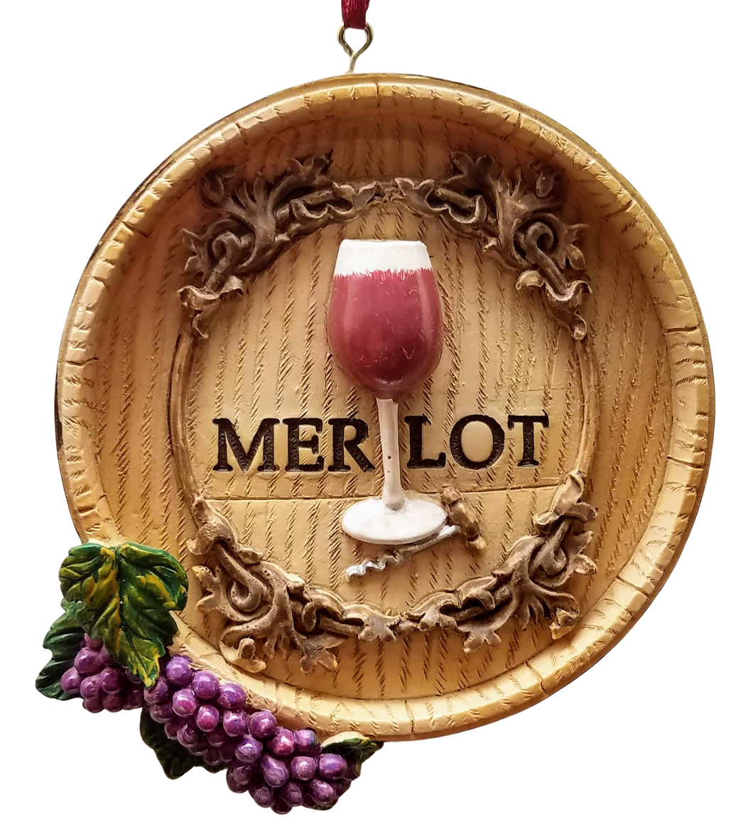 Merlot wine ornament resin 3