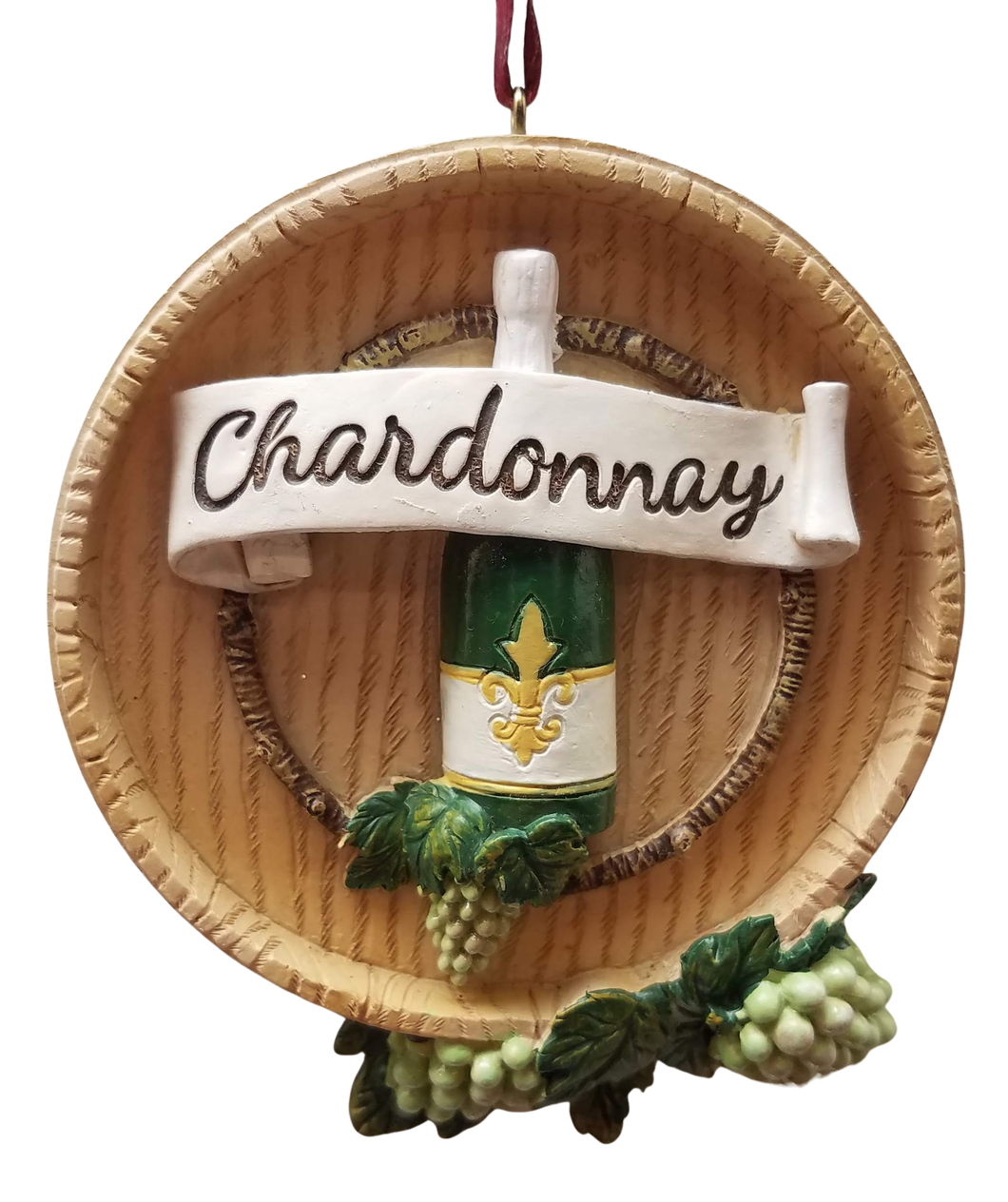Chardonay wine ornament resin 3