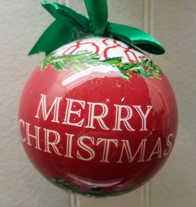 Merry Christmas red ornament 3"