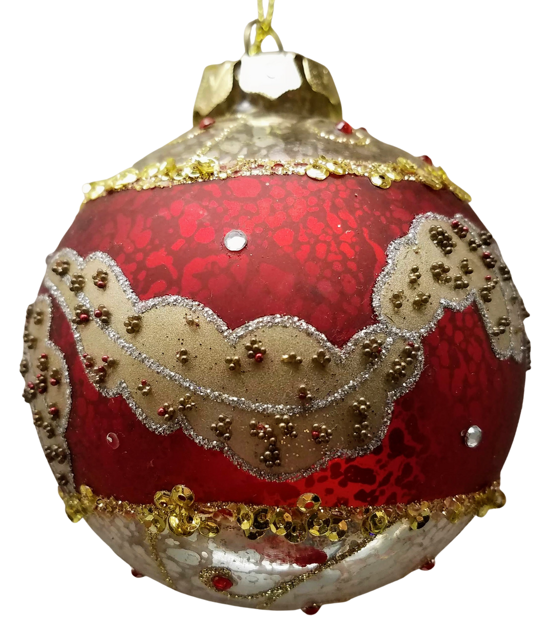 Red & gold glass ornament 3