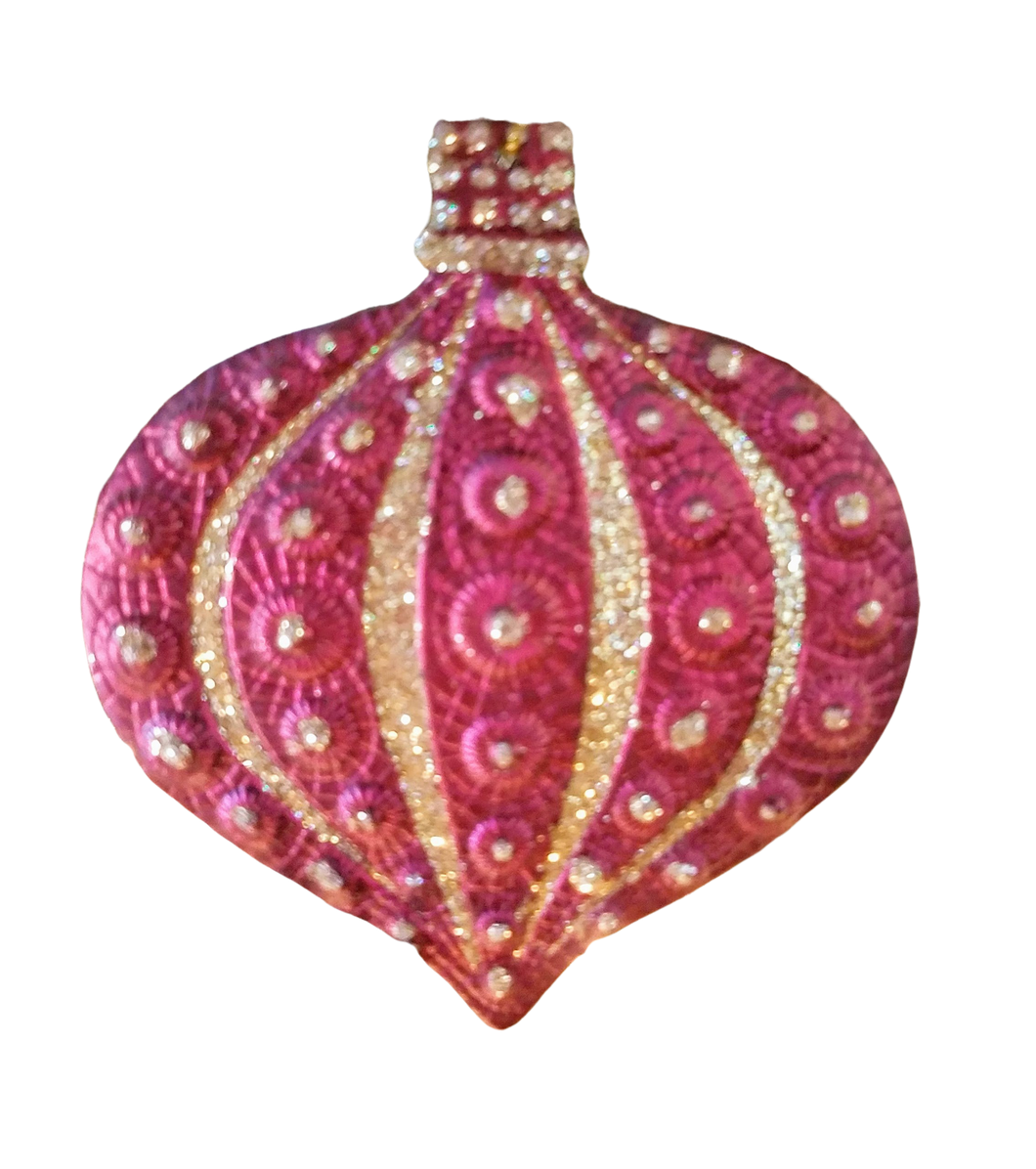 Burgundy & gold acrylic ornament 4 