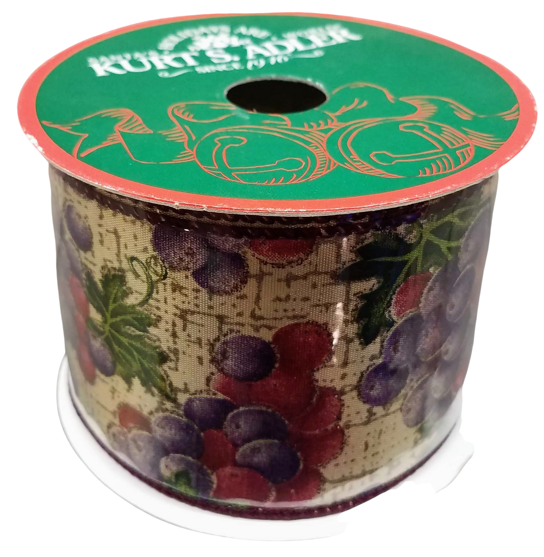 Polyester ribbon with grapes 30Ft x 2.5