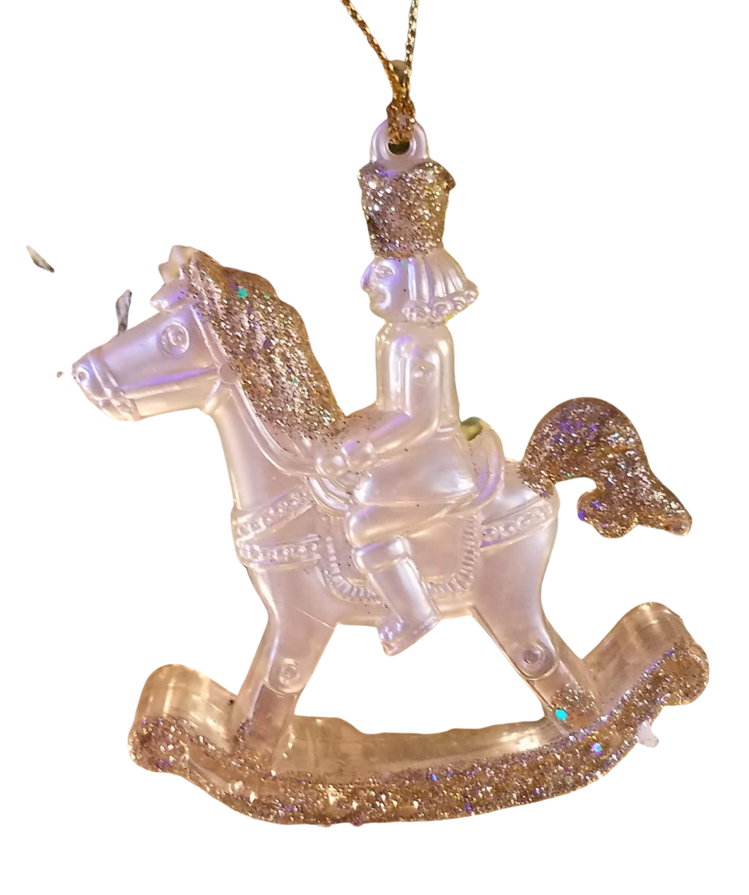 Gold soldier on a horse ornament - acrylic 3