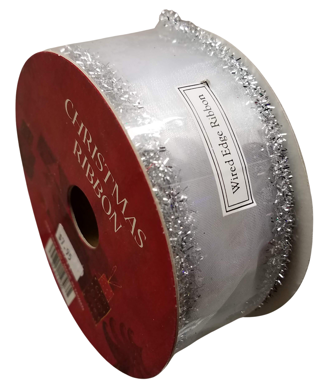 Silver wired ribbon 30ft x 2