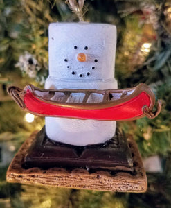 Smores ornament with canoe-resin 3"
