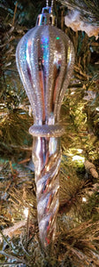 Silver shatterproof ornament 6"