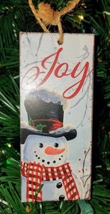 Wooden - merry christmas - ornament w 2 reindeer 5"