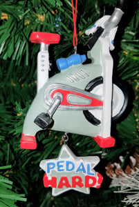 Pedal hard bike ornament resin 5"