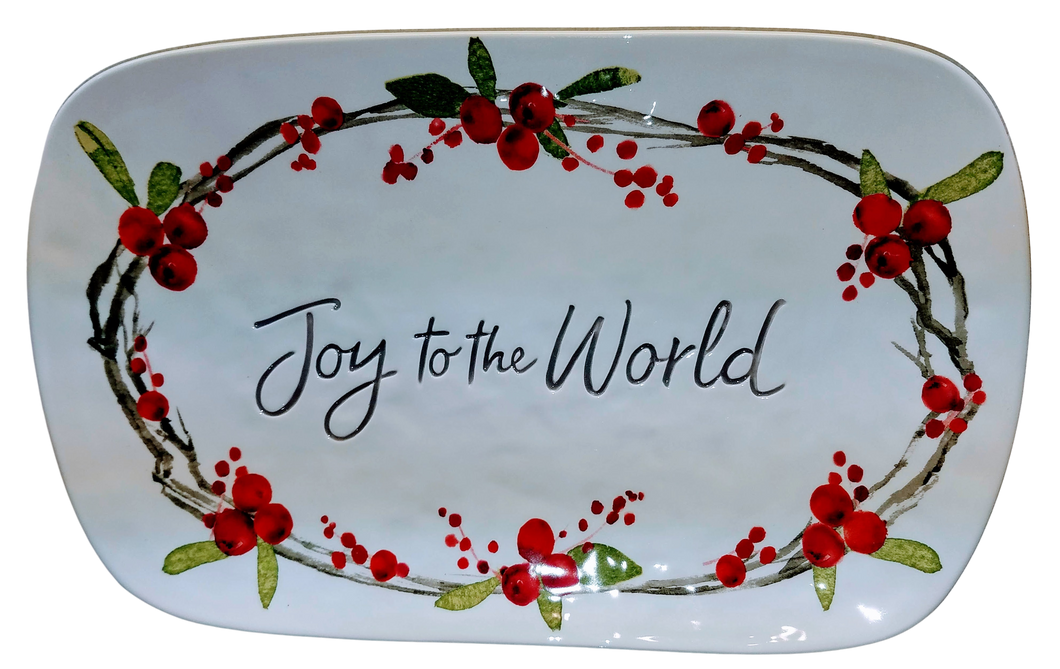 Ceramic serving platter- Joy to the World  14