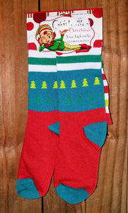 Ladies Christmas knee high socks red/green/white one size fits all