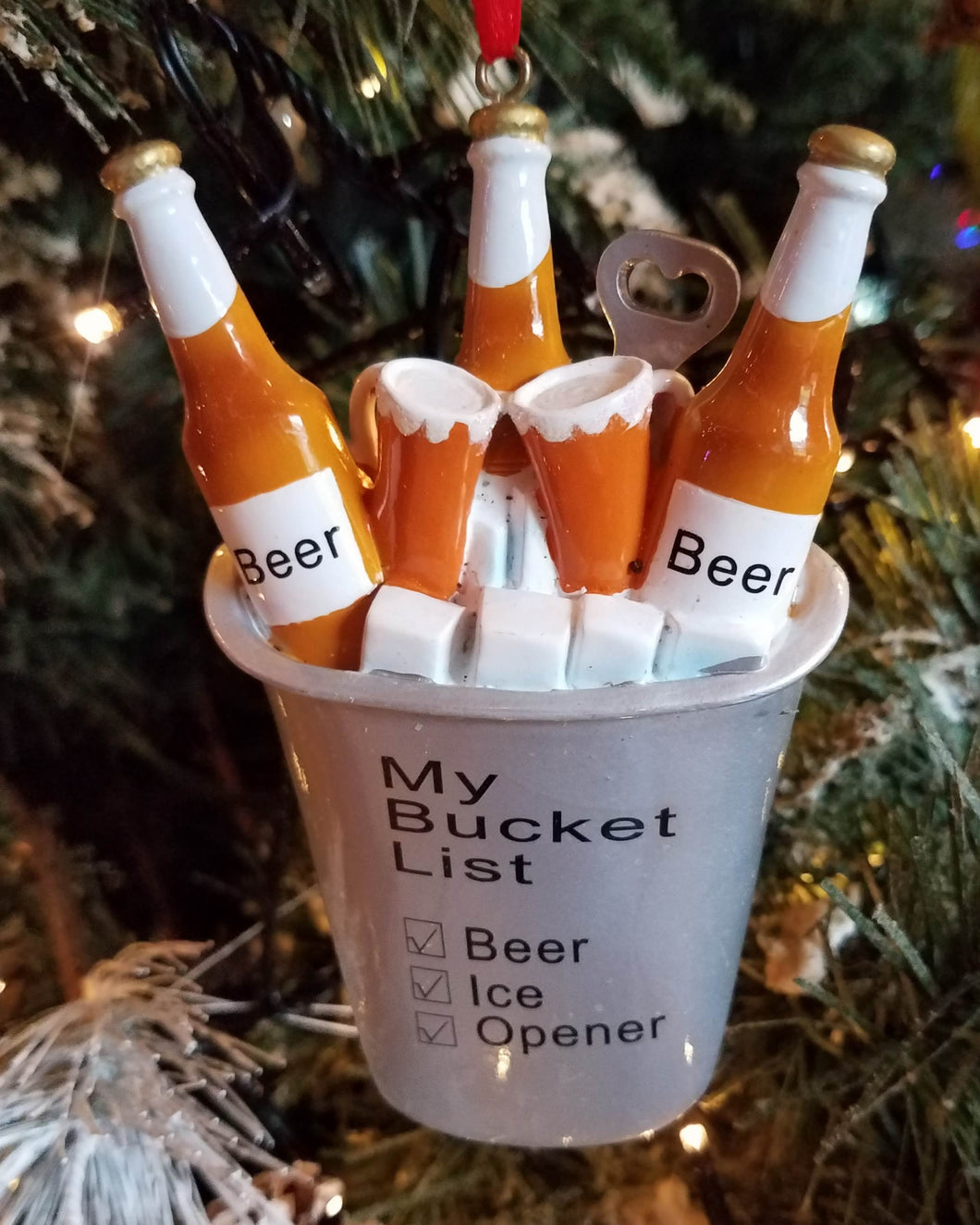 My beer bucket list ornament resin 5 inches