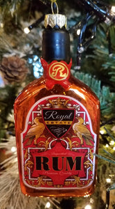 Rum bottle ornament glass 4.5"