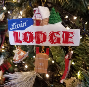 Livin' lodge ornament resin 3.5" x 3.5"