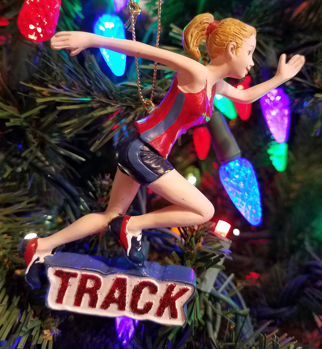 Girl track ornament- resin 3