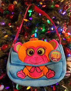 Plush monkey messenger bag 12" x 9" ages 5 & up