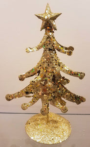 Metal gold tree/star/glitter 8"