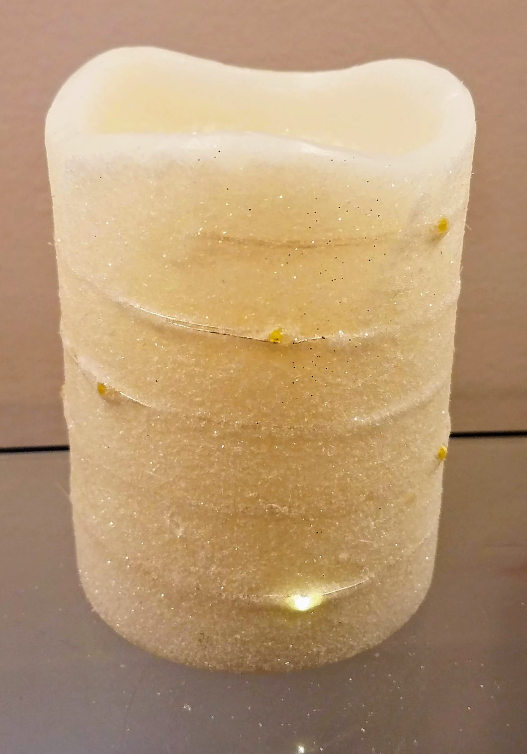White flickering candle w flashing lights 6